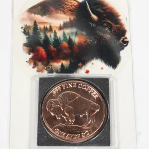 1OZ BUFFALO COPPER ROUND WITH CARD