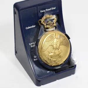 EAGLE HUNTER CASE POCKET WATCH QUARTZ WITH DATE