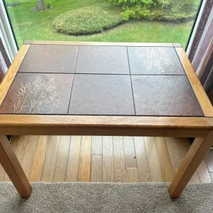 Danish Side Table with Tile Inlay