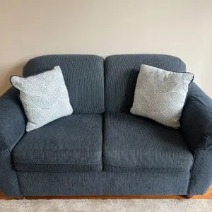 Blue Upholstered Loveseat