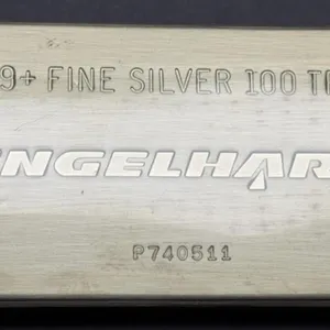 100 Troy Oz. Silver Bar By Engelhard w/