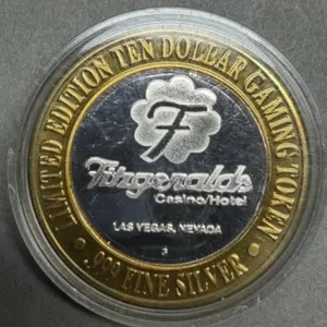 $10 .999 Silver Las Vegas Gaming Token