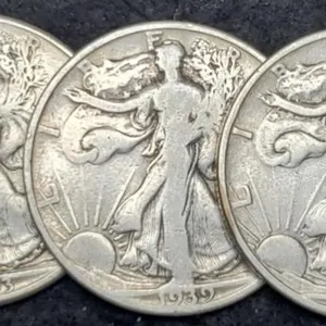 (3) W. Liberty Half Dollars: 1939-D, 43, 44-D