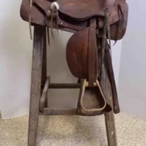 Child's Antique Western Stock Leather Saddle 11½"