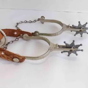 Vintage Western Cowboy Riding Spurs - Missing One