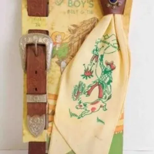 Vintage "Cowboy Boy's Belt And Tie" Set Attached