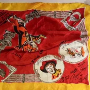 Vintage Roy Rogers "King of Cowboys" Silk Scarf