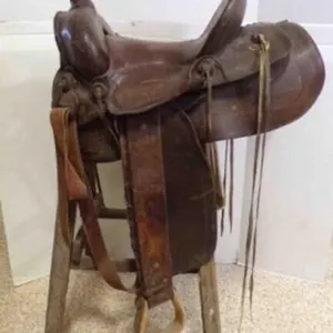 Adult's Antique "A-Fork" Western Leather Saddle