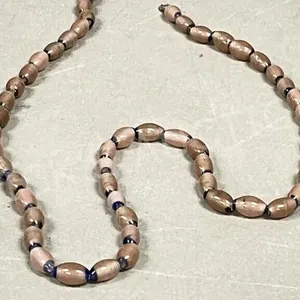 pink & blue hand made glass bead necklace