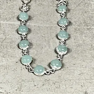 Agate & silver bracelet