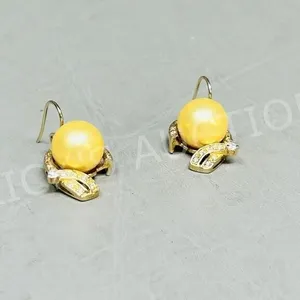 pair of gold plated 925 silver earrings