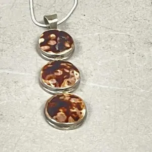 Conch shell & sterling pendant & sterling chain