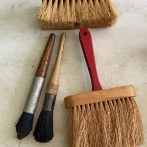 Wood Handle Household Cleaning Brushes Lot of Four