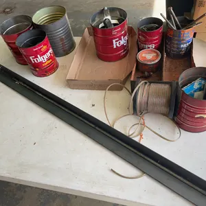 Folgers Coffee Cans and Assorted Hardware Organizer Lot