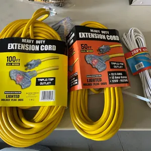 LOT OF (3) 110V POWER CORDS, (1) 100’ CORD WITH