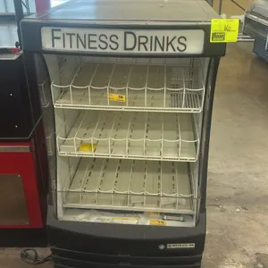 Beverage-Air BZ13-1-B open-air grab-and-go refrigerator. Features self-contained refrigeration, 3 wire shelves with wire product dividers, and an illu