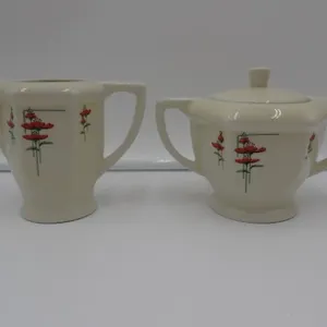 Royal Rochester Red Poppy Cream & Sugar