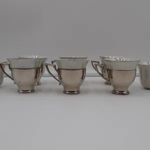 6 OHIO Art Company Lustreware Tea Cups