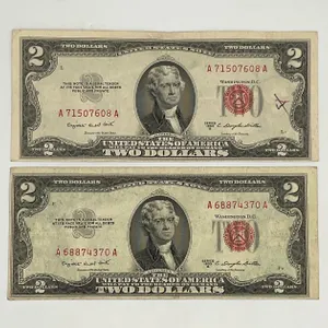 Two 1953 B $2 Legal Tender Notes