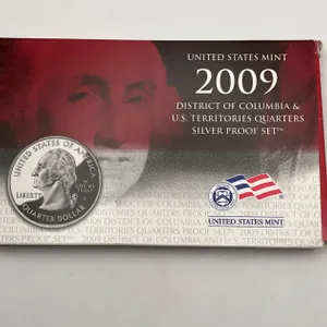 2009 US Mint DC/Territories Quarters Silver Proof Set