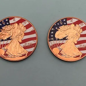 (2) Walking Liberty Colorized 1 oz. Copper Rounds