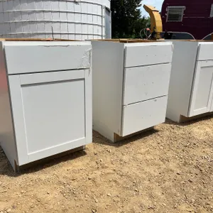 (3) White Cabinetry