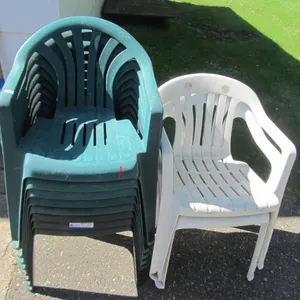 (10) Plastic Lawn Chairs