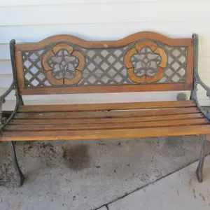Vintage Cast Iron Base Bench