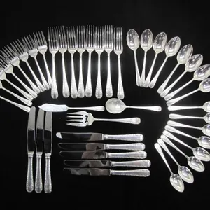 BIRKS STERLING ROSE BOWER 43PC FLATWARE SET 1106g