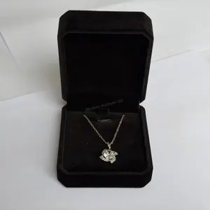 New Platinum Plated 2.0 Ct Halo Necklace