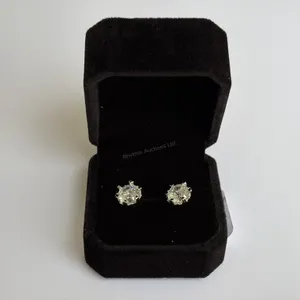 New Platinum Plated 2.0 Ct Each Stud Earrings