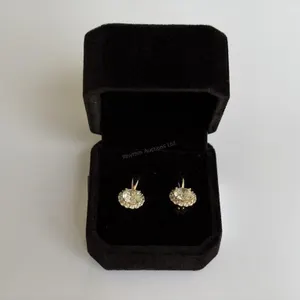 New 18K Gold Plated 1.0 Ct Each Earrings