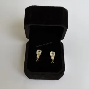 New 18K Gold Plated 1.0 Ct Each Huggie Earrings