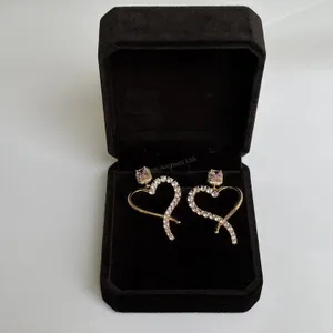 New 18K Gold Plated 1.0 Ct Dangle Earrings