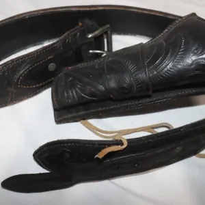Leather Belt Holster w/ 17 rounds