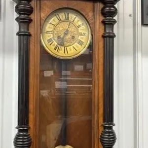Antique Wall Clock. 16”W x 52”H. Requires some