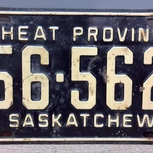 1952 Sask. License Plate