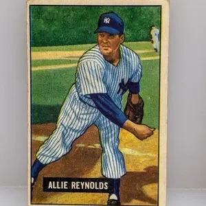 1951 Bowman baseball Allie Reynolds Yankees MKS