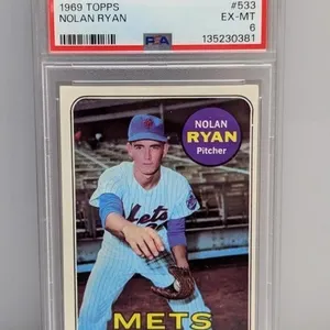 1969 TOPPS Baseball NOLAN RYAN HOF�PSA 6 533