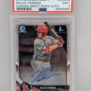 2018 1st Bowman Chrome Nolan Gorman Auto PSA 9