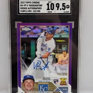 2023 Topps Ch Pasquantino RC Auto 9.5 Purple Ref