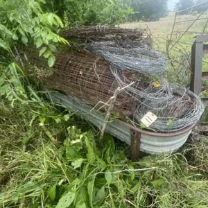 Raised Planter w/Barbed Wire & More in Pile
