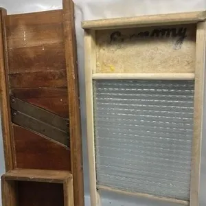 Antique Washboard & Cabbage slicer cutter lot