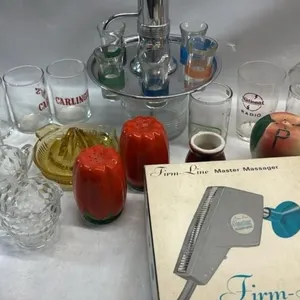 Vintage Bar Decanter Beer glasses lot salt pepper