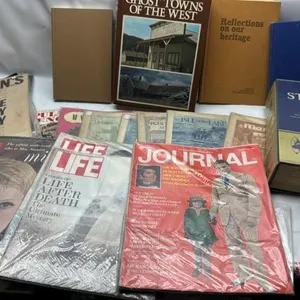 Vintage Books Magazines stamp album etc