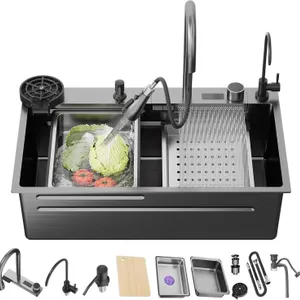 NEW $289 (19"x33"x9") Black-Grey Nano Kitchen Sink
