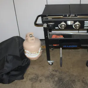 Blue Rhino Razor Griddle Gas Grill With Empty Propane Tank and Cover
