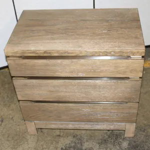 Emerald Home Furnishings Three-Drawer Wood Nightstand with Power Outlet