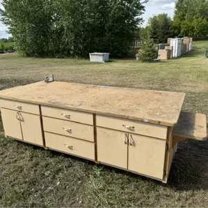 8ft x 42in Shop Table on Wheels