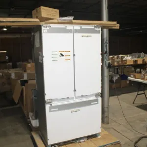Fisher and Paykel Refrigerator Freezer Designed to Be Inset with Cabinet Door Fronts, Cabinet Door Fronts Not Included, Brand New, Works, Measures 35 